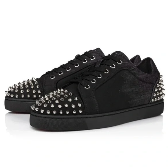 Christian Louboutin Black Studded Sneakers